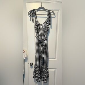 NWT Jcrew gingham tie shoulder maxi dress size 4